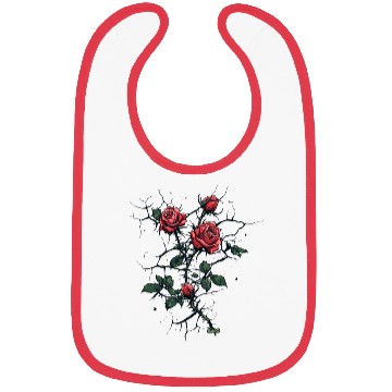 Discover Dark Rose Thorns Artistic Design Bibs