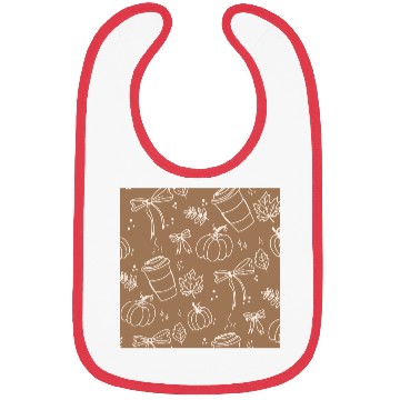 Discover Autumn Cozy Pumpkin & Coffee Pattern Bibs
