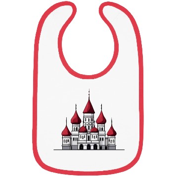 Discover Whimsical Castle Art with Red Domes Bibs