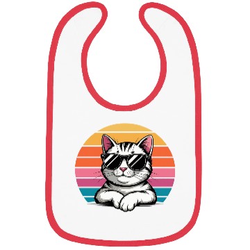 Discover Retro Neon Cat Bibs – Fun Weekend Vibes