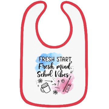 Discover Fresh School Vibes Watercolor Design Bibs