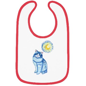 Discover Blue Van Gogh Starry Night Ragdoll Cat Graphic Bibs
