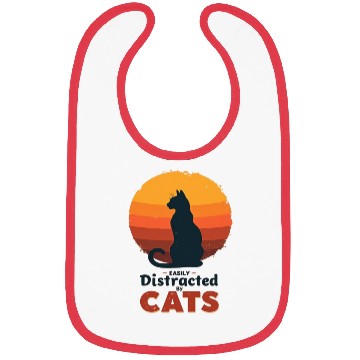 Discover Sunset Silhouette Cat Design Bibs