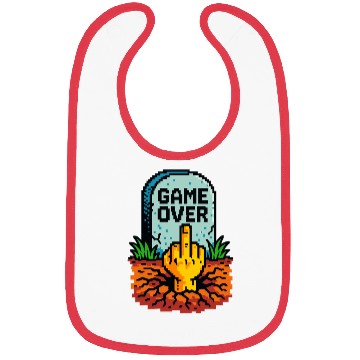 Discover Retro Game Over Pixel Art Funny Gamer Design Bibs