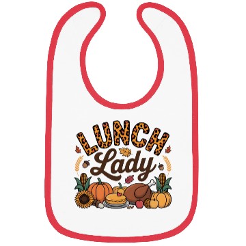 Discover Leopard Fall Autumn Thanksgiving Lunch Lady Bibs