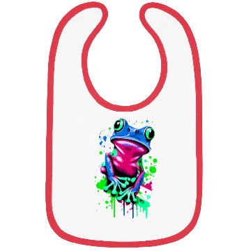 Discover Neon Colorful Frog Art Bibs