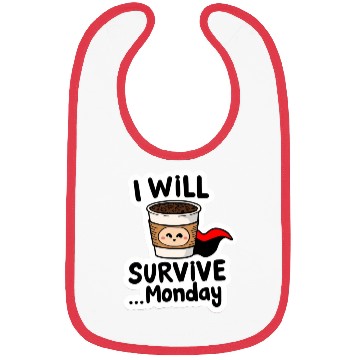 Discover Cute Coffee Survival Meme Design Bibs