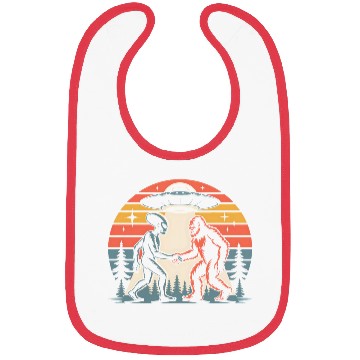 Discover Alien and Bigfoot Retro Sunset UFO Bibs