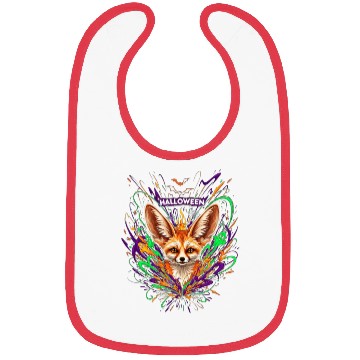 Discover Halloween Fox with Psychedelic Fireworks Bibs