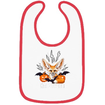 Discover Whimsical Halloween Fox with Bat Wings Bibs