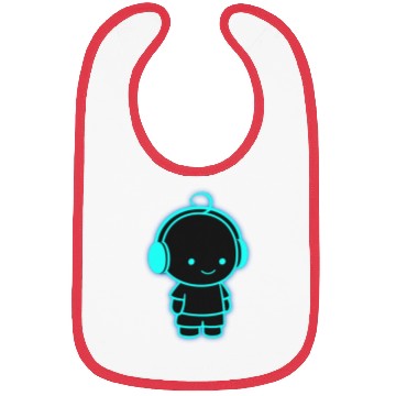 Discover Neon Headphone Character Design Bibs