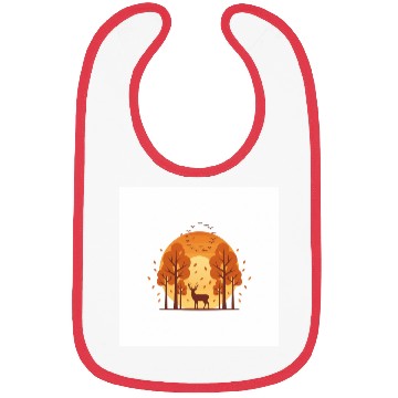 Discover Autumn Sunset Forest Scene Bibs