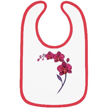 Discover Elegant Violet Pink Orchid Flower Branch Design Bibs