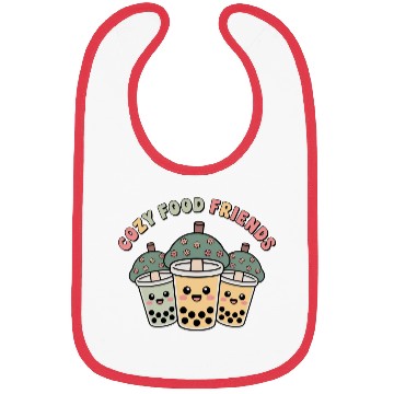 Discover Cute Bubble Tea Cloud Trio Design Bibs