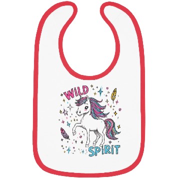 Discover Colorful Wild Unicorn Spirit Design Bibs