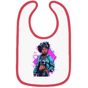 Discover Cyberpunk Girl with Dreadlocks Bibs