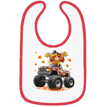 Discover Thanksgiving Beer Turkey Riding Monster Truck  Bibs