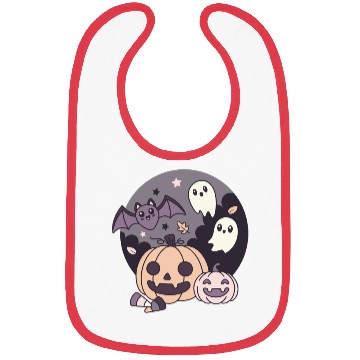 Discover Halloween Kawaii Pumpkin Ghost Bat Bibs