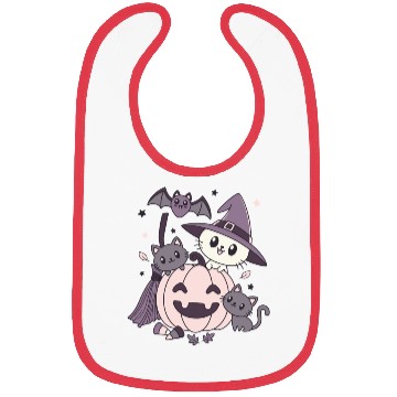 Discover Halloween Kawaii Cat Pumpkin Ghosts Bibs