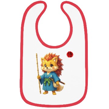 Discover Samurai Hedgehog Anime Character Kanji Art Bibs