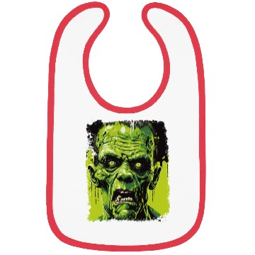 Discover Green Zombie Halloween Monster Horror Design Bibs