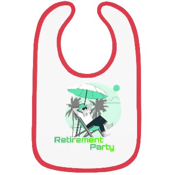 Discover Relaxing Retirement Party Illustration Bibs