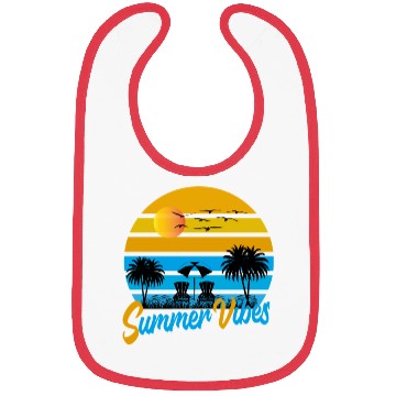 Discover Tropical Summer Vibes Sunset Scene Bibs
