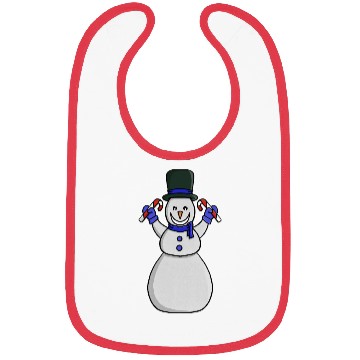 Discover Festive Snowman with Candy Cane and Gloves Bibs