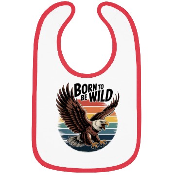 Discover Born to Be Wild Eagle Illustration Bibs