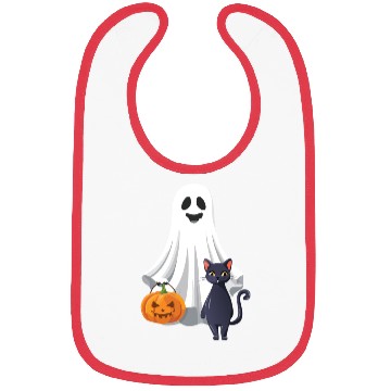 Discover Halloween Ghost Cat Pumpkin Bibs
