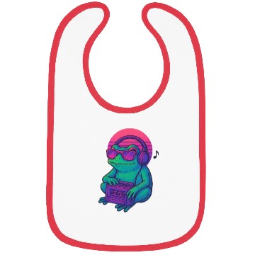 Discover Retro Frog DJ Boombox Graphic Bibs