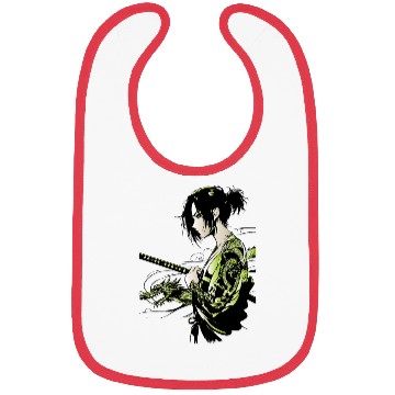 Discover Manga - Neon Samurai with Dragon Ink Design Bibs
