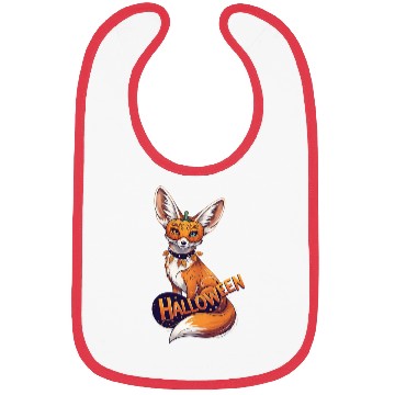 Discover Enchanted Fox with Jack-o-Lantern Mask Bibs