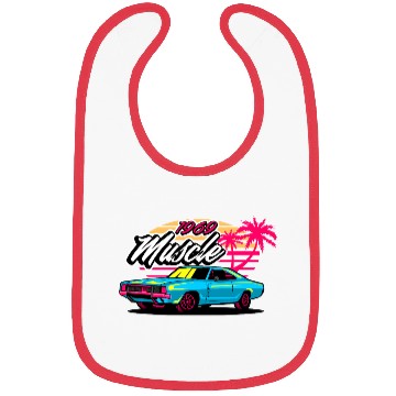 Discover Retro 1969 Muscle Car Sunset Design Bibs