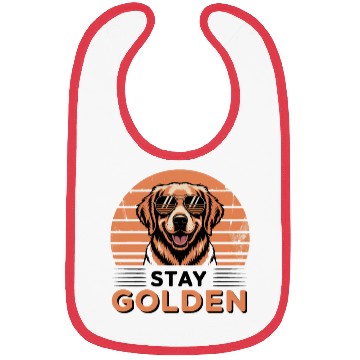 Discover Golden Retriever with Sunglasses Illustration Bibs