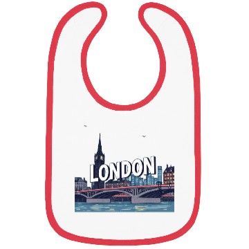 Discover London Night Skyline Illustration Bibs