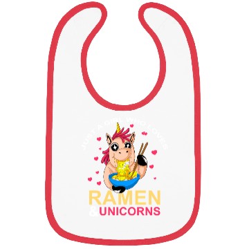 Discover Ramen and Unicorns For Girls Bibs