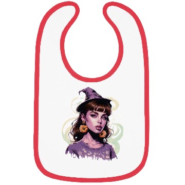 Discover Enchanting Witch Portrait Design Bibs