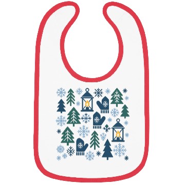 Discover Winter Forest Snowflake Pattern Bibs