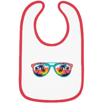 Discover Sunset Palm Tree Tropical Sunglasses Bibs