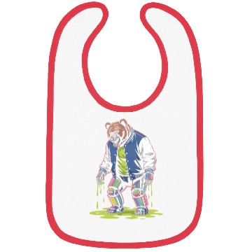 Discover Cyber Toxic Grunge Bear Streetwear Futuristic Bibs