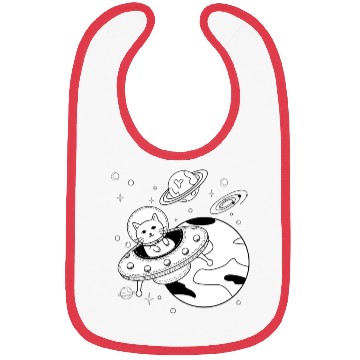 Discover Space Cat Adventure Design Bibs