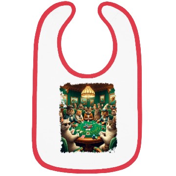 Discover Playing Card Gambling Cat Playing Poker Cards Bibs
