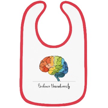 Discover Embrace Neurodiversity - Line Art Rainbow Brain Bibs