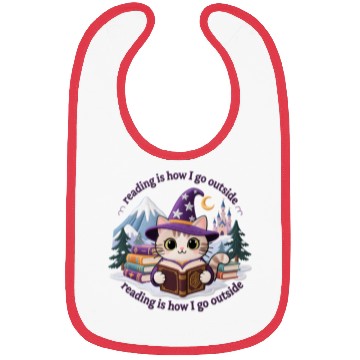 Discover Whimsical Cat Wizard Reading Magic Book Bibs