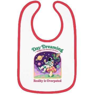Discover Space Dreamer Astronaut Mushroom Patch Bibs