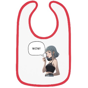 Discover Anime Style Cool Girl Illustration Bibs