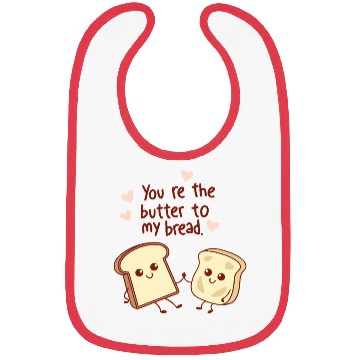 Discover Cute Bread and Butter Kawaii Valentine Design Bibs