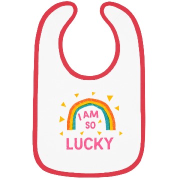 Discover Colorful Lucky Rainbow Affirmation Design Bibs