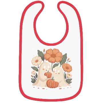 Discover Cute Ghost Flower Pumpkin Floral Halloween Bibs
